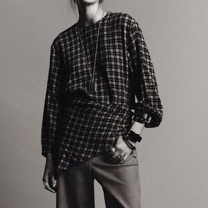 ZW COLLECTION PLAID SCARF SHIRT in Bloomington